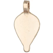 Handcrafted ethnic teardrop pendant, 23x11.5 mm - Light gold x1