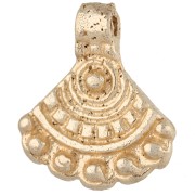 Ethnic Fan Charm, 16.5 x 14 mm - Light Gold x1