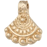 Ethnic Fan Charm, 16.5 x 14 mm - Light Gold x1