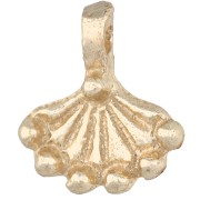 14x13 mm fan-shaped charm with small beads - Light Gold x1