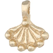 14x13 mm fan-shaped charm with small beads - Light Gold x1