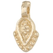 Ethnic Teardrop Charm, 16x8.5 mm - Light Gold x1