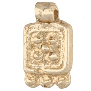 Ethnic Square Charm, 18.5 x 11 mm - Light Gold x1