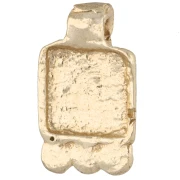 Ethnic Square Charm, 18.5 x 11 mm - Light Gold x1