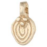 Irregular Oval Ethnic Charm, 14x8 mm - Light Gold x1