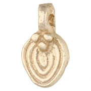Irregular Oval Ethnic Charm, 14x8 mm - Light Gold x1