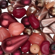 Bronze - Assortment of Bohemian Beads - Garnet Mix x50g Assortment of Bohemian Beads - Garnet Mix x50g
