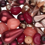 Assortment of Bohemian Beads - Garnet Mix x50g