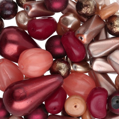 Assortment of Bohemian Beads - Garnet Mix x50g