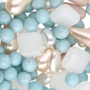 Assortment of Bohemian Beads - Baby Blue Mix, 50g