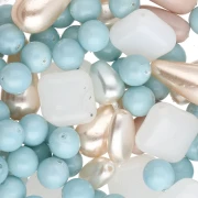 Assortment of Bohemian Beads - Baby Blue Mix, 50g