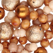 Assortment of Bohemian Beads - Gold Mix, 50g