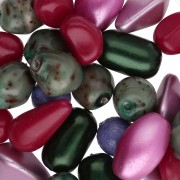 Assortment of Bohemian Beads - Blush Olive Mix x50g