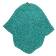 Fatma's Hand Pendant, 55.5x56mm, with Embroidered Beads and Rhinestones - Turquoise - Crystal x1