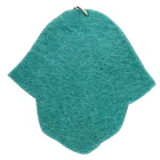 Fatma's Hand Pendant, 55.5x56mm, with Embroidered Beads and Rhinestones - Turquoise - Crystal x1