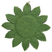 60 mm sunflower pendant made of embroidered beads - Khaki - Bronze x1