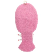73x32 mm embroidered bead lobster pendant - Pink - Orange x1