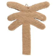 69x58 mm Palm Tree Pendant Made of Beads with Embroidery - Green - Bronze x1