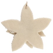 38 mm Flower Pendant Made of Embroidered Beads - Beige x1
