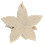 38 mm Flower Pendant Made of Embroidered Beads - Beige x1