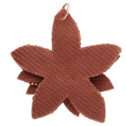 38 mm Embroidered Bead Flower Pendant - Bronze x1