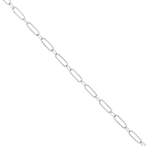 Textured Alternating Oval Link Chain (1x1), 4 mm, 304 Stainless Steel, 1 m