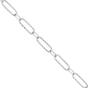 Textured Alternating Oval Link Chain (1x1), 4 mm, 304 Stainless Steel, 1 m