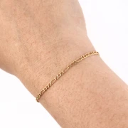 Alternating Figaro Chain (1x3) 2.4 mm - Gold-Plated 316L Stainless Steel x 50 cm