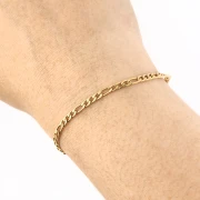 Alternating Figaro Chain (1x3) 2.9 mm - Gold-Plated 316L Stainless Steel x 50 cm