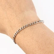 Alternating Figaro Chain (1x3) 3.9 mm - 316L Stainless Steel x 50 cm