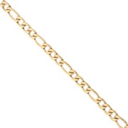 Alternating Figaro Chain (1x3) 3.8 mm - Gold-Plated 316L Stainless Steel x 50 cm