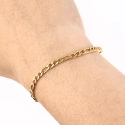Alternating Figaro Chain (1x3) 3.8 mm - Gold-Plated 316L Stainless Steel x 50 cm
