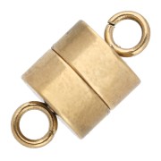 7.5 mm Cylindrical Magnetic Clasp - Gold-Plated 303 Stainless Steel x1|raw }}