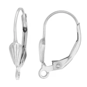 17 mm open-ring stud earrings - seashell pattern - 925 Sterling Silver (2 pairs)