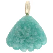 27x22 mm seashell pendant with gemstone and zirconium oxide - Amazonite x1