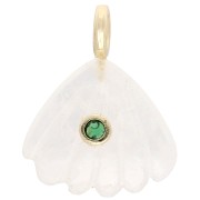 27x22 mm seashell pendant with gemstone and zirconium oxide - Moonstone