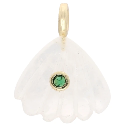 27x22 mm seashell pendant with gemstone and zirconium oxide - Moonstone