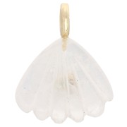 27x22 mm seashell pendant with gemstone and zirconium oxide - Moonstone