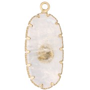 35x16 mm oval pendant made of gemstone and imitation turquoise - Moonstone