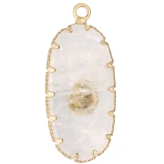 35x16 mm oval pendant made of gemstone and imitation turquoise - Moonstone