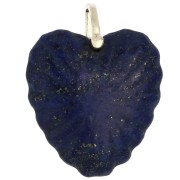 32x30 mm Heart-Shaped Pendant Made of Gemstone and CZ - Lapis Lazuli x1