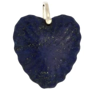 32x30 mm Heart-Shaped Pendant Made of Gemstone and CZ - Lapis Lazuli x1