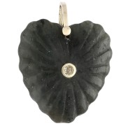Labradorite - 32x30 mm gemstone and CZ heart pendant - Labradorite x1 32x30 mm gemstone and CZ heart pendant - Labradorite x1