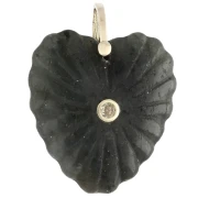 32x30 mm gemstone and CZ heart pendant - Labradorite x1