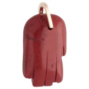 Fatma's Hand Pendant, 27x17 mm, Gemstone and Zirconium Oxides - Red Jasper