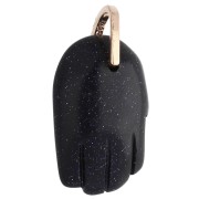Fatma's Hand Pendant, 27x17 mm, Gemstone Imitation and Zirconium Oxides, Blue Sand Stone