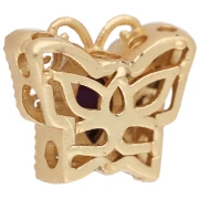 10x11 mm multi-hole butterfly bead with cabochon - Fine gold plated - Purple x1