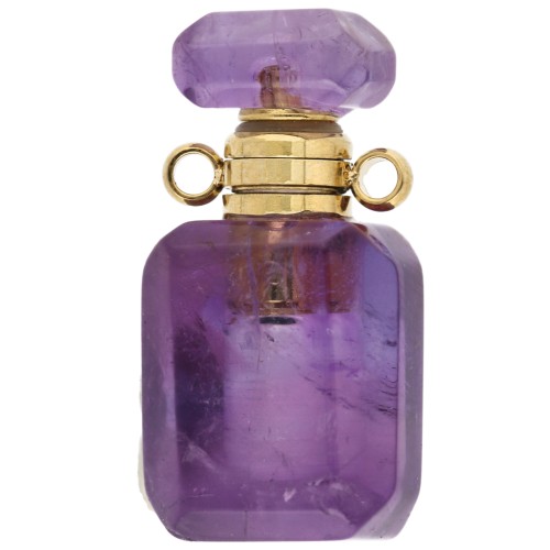 20x10 mm Gemstone Pendant Perfume Bottle - Amethyst x1