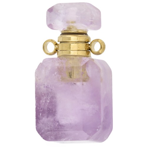 20x10 mm Gemstone Pendant Perfume Bottle - Light Amethyst x1