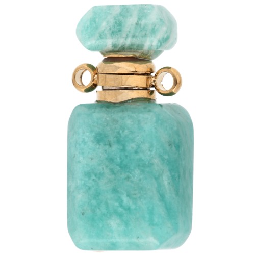20x10 mm gemstone pendant perfume bottle - Amazonite x1